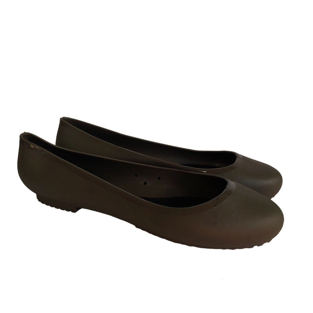 The Original Skidders Brown/Taupe Slip On Jelly Rubber Ballet Flats size 9
